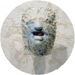 persona (the poet) - gypsum, mirror glass, acrylics colors, iron, stainless steel, paper, wood. 44x44x25,5 cm